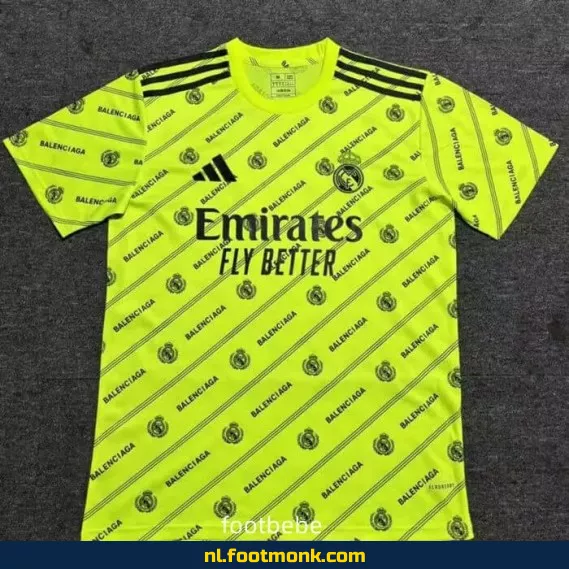 Real Madrid Voetbalshirt 2025/2026 – Fluorescerend Groen | Officieel Voetbalshirt | Heren & Dames | Personaliseerbaar | Fanwear Aanbieding
