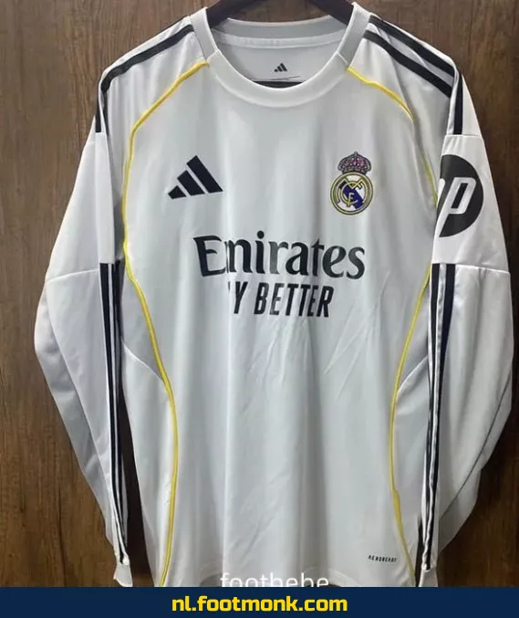 Real Madrid Thuisshirt 2025-2026 Lange Mouwen – Officieel Voetbalshirt | Koop Nu Online