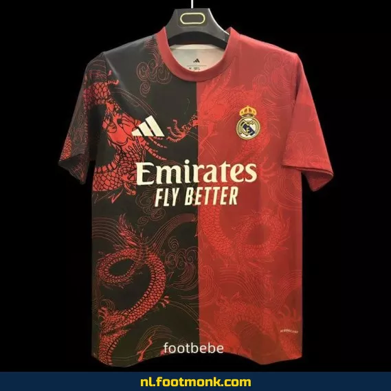 Real Madrid Voetbalshirt 2025-2026 Dragon Rouge Noir – Officieel Voetbalshirt voor Dames & Heren – Bestel Nu Online