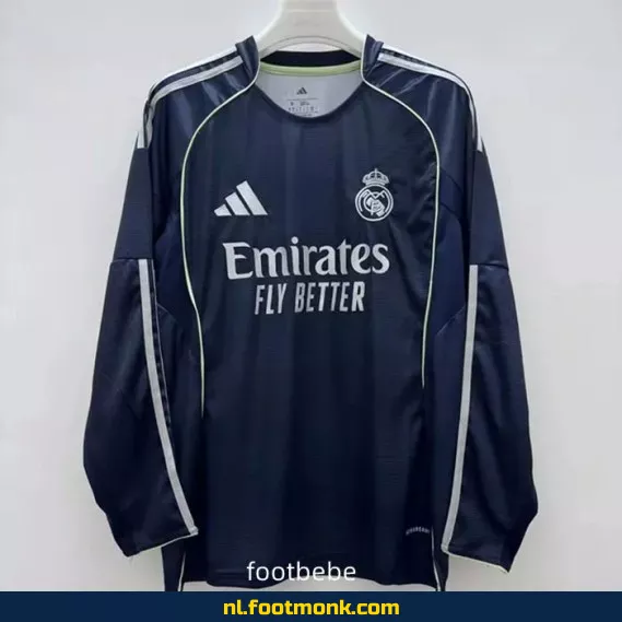 Real Madrid uit voetbalshirt 2025-2026 lange mouwen – Officieel voetbaltenue | Koop nu online