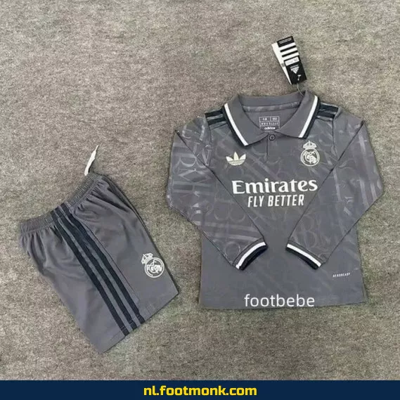 Real Madrid Kinderen Voetbalshirt 2024-2025 Derde Tenue Lange Mouwen – Officieel Voetbalshirt