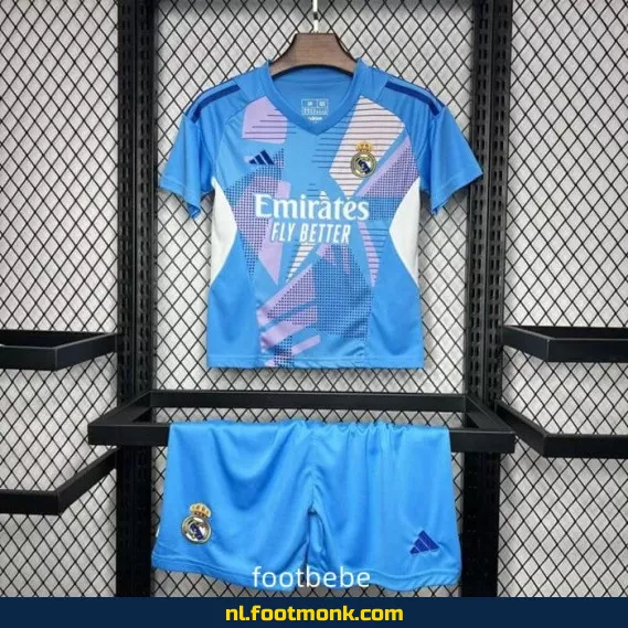 Real Madrid Keepersshirt Kinderen 2024-2025 - Blauw Voetbalshirt | Officieel Keepers Tenue | Koop Nu