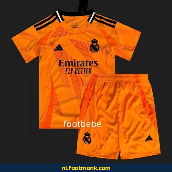 **Real Madrid Kinder Voetbalshirt 2024-2025 – Oranje | Officieel Voetbalshirt voor Kinderen | Voetbalshirt Kopen Online**