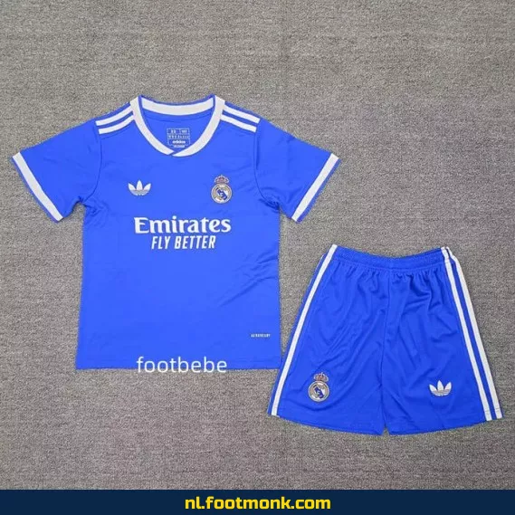 Real Madrid Derde Thuisshirt Kinderen 2025-2026 - Blauw Voetbalshirt | Officieel | Personaliseerbaar | Aanbieding