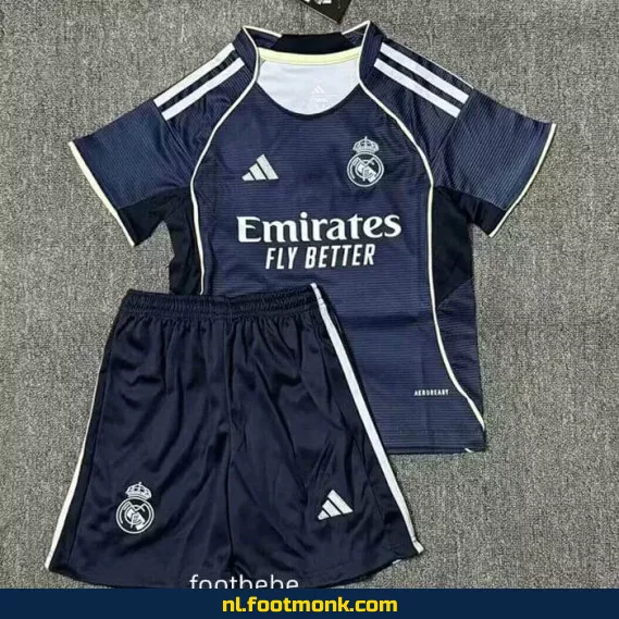 Real Madrid Uit Voetbalshirt Kinderen 2025-2026 – Officieel Voetbalshirt, Personaliseerbaar | Fanwear Aanbieding