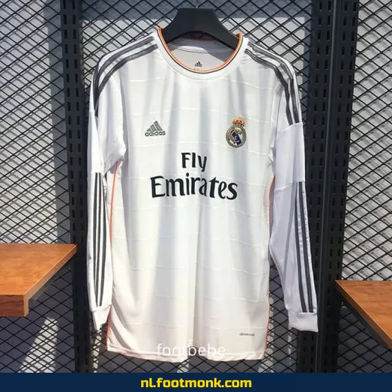 Real Madrid Vintage Voetbalshirt 2013-2014 Thuis - Lange Mouwen - Officieel Retro Voetbalshirt