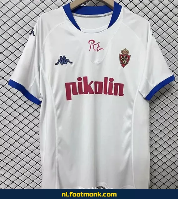 Origineel Real Zaragoza Retro Voetbalshirt 2001-2002 Thuistenue – Vintage Voetbalshirt Dames/Heren – Officieel Voetbalshirt Kopen