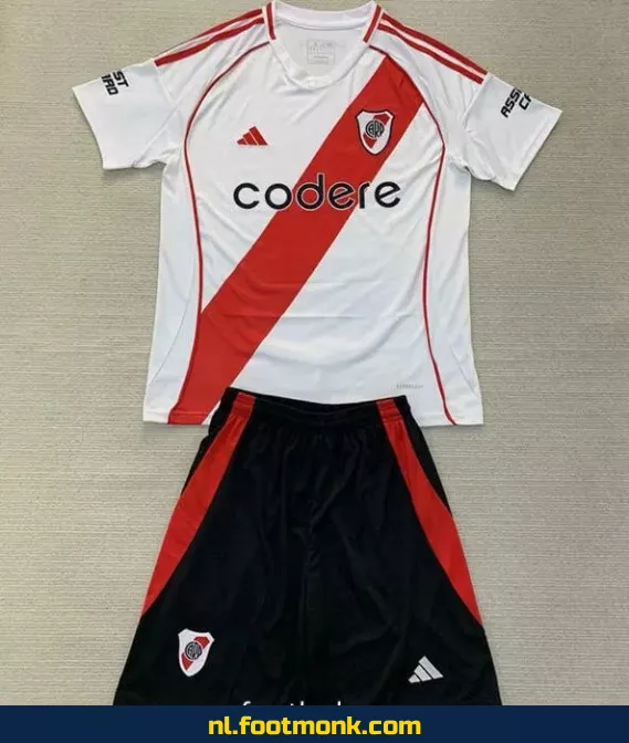 River Plate Thuisshirt Kinderen 2024-2025 – Wit Voetbalshirt | Officieel | Personaliseerbaar