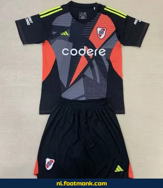 River Plate Kinderkeeper Shirt 2024-2025 - Zwart Voetbalshirt | Officieel Doelmanstenue | Kids Voetbaloutfit | Aanbieding