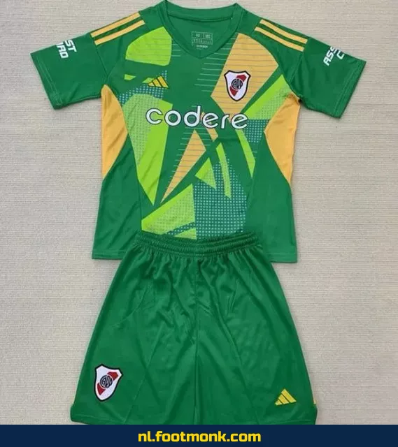 River Plate Keepersshirt Kinderen 2024-2025 - Groen | Officieel Voetbalshirt | Customiseerbaar | Fanwear Aanbieding
