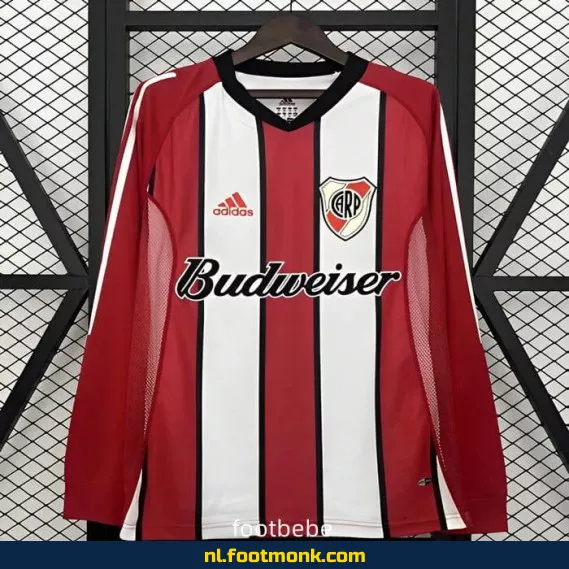 River Plate Vintage Voetbalshirt 2003-2004 Thuistenue Lange Mouwen - Officieel Retro Voetbalshirt