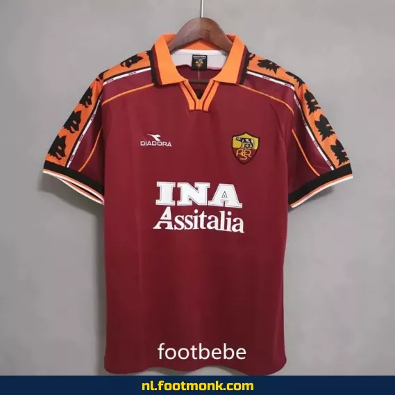 Rome Vintage Voetbalshirt 1998-1999 Thuistenue - Retro Voetbalshirt Dames/Heren - Officieel Voetbalshirt Collectie
