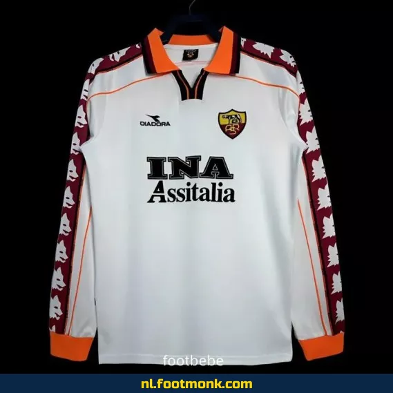 Rome Vintage Voetbalshirt 1998-1999 - Exterieur Met Lange Mouwen - Officieel Retro Voetbalshirt