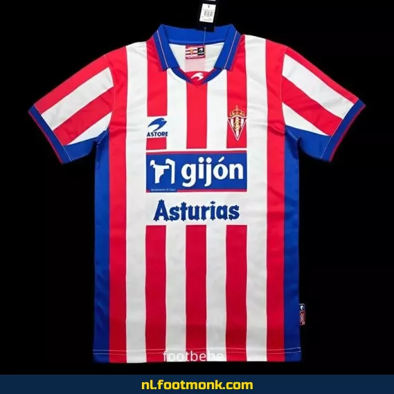 Retro Sporting de Gijón Voetbalshirt 2001-2002 Thuistenue - Vintage Voetbalshirt voor Supporters - Officieel Voetbalshirt Dames & Heren