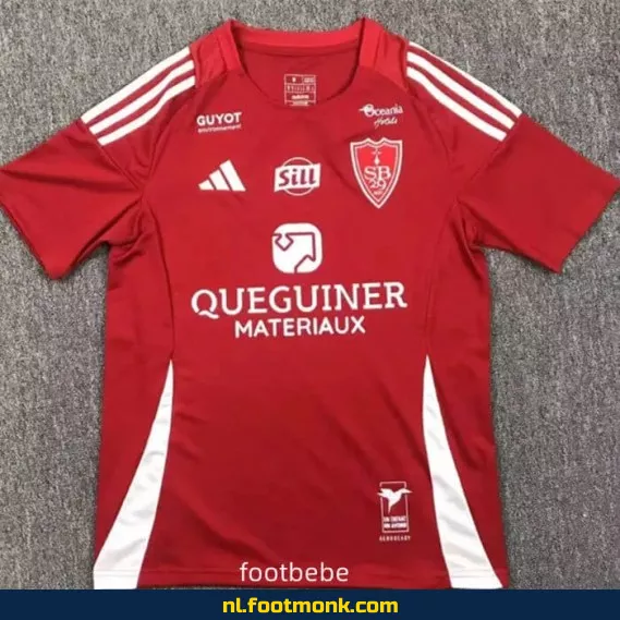 Officieel Stade Brestois 29 Voetbalshirt 2024-2025 - Rood | Origineel Voetbalshirt voor Dames & Heren | Fanwear | Aanbieding