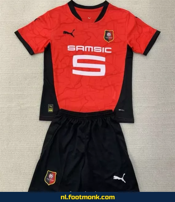 Stade Rennais Thuisshirt Kinderen 2024-2025 – Rood Voetbalshirt | Officieel Fanwear | Voetbalshirt Kopen