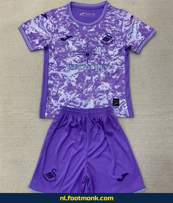 Officieel Swansea City Voetbalshirt Kinderen 2024-2025 Derde Tenue - Violet | Voetbalshirt Kopen | Fanwear | Aanbieding