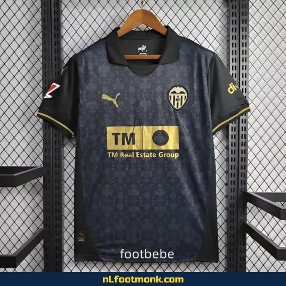 Valencia 2024-2025 Uit Thuisshirt Zwart – Officieel Voetbalshirt | Voetbalshirts Dames & Heren | Fanwear Aanbieding