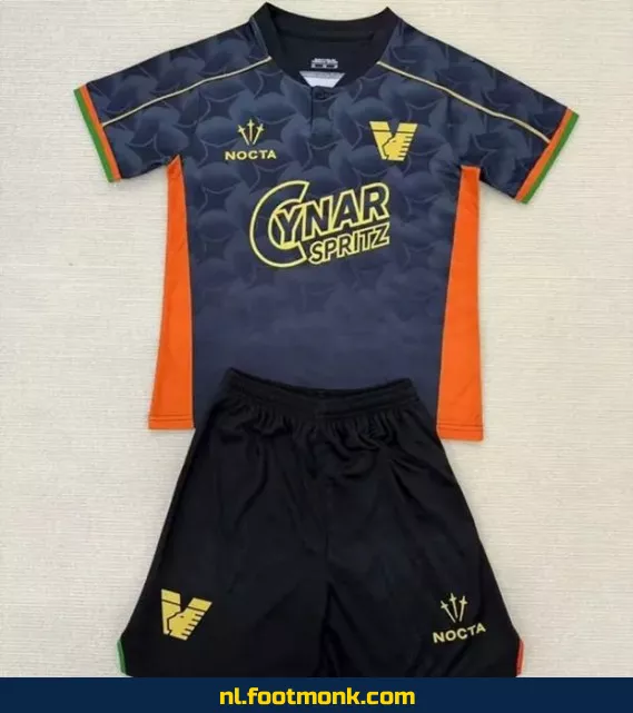 Venezia Kinder Voetbalshirt 2024-2025 - Zwart | Officieel Voetbalshirt | Personaliseerbaar | Fanwear