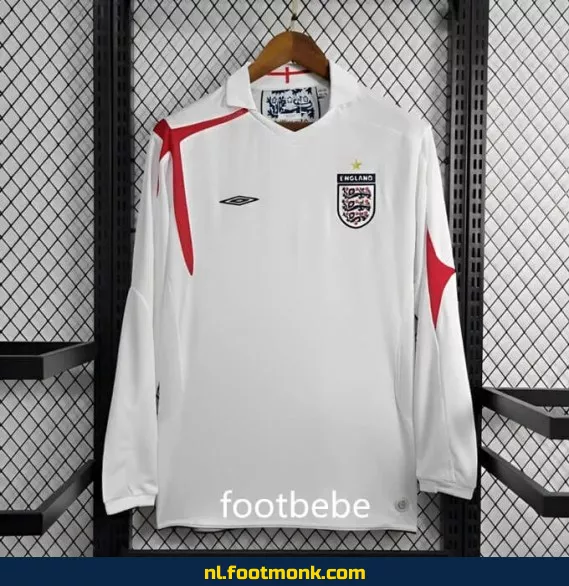 Origineel Vintage Voetbalshirt Engeland 2006 Thuis – Lange Mouwen