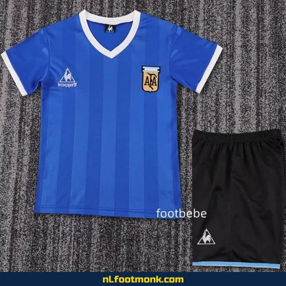 Retro Argentijns Voetbalshirt Kinderen 1986 - Vintage Fanwear - Officieel Ontwerp