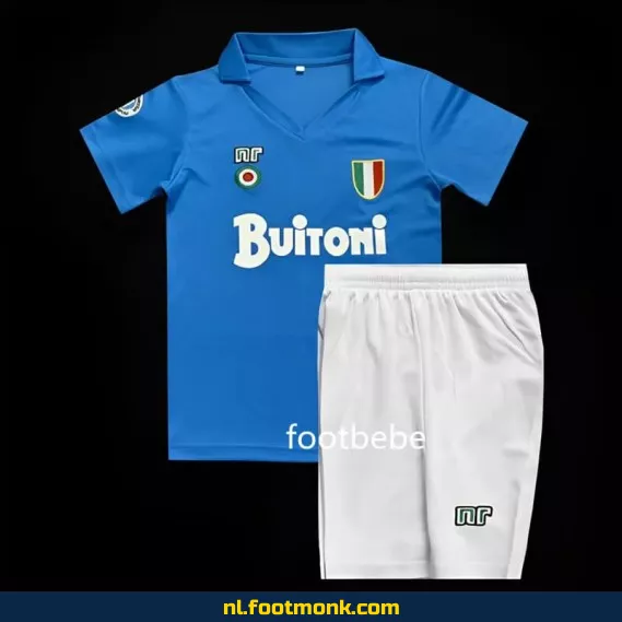 Retro Voetbalshirt SSC Napoli Kinderen 1987-1988 - Vintage Domicile Shirt - Officieel Ontwerp