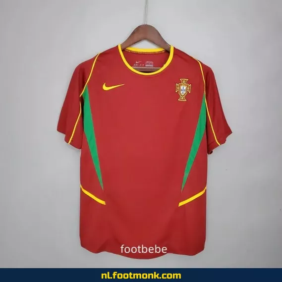 Origineel Vintage Voetbalshirt Portugal 2002 Thuistenue - Retro Voetbalshirt Dames/Heren
