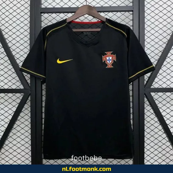 Vintage Portugal 2006 Uit Thuisshirt - Zwart Voetbalshirt - Officieel Retro Voetbaltenue - Authentiek Voetbalshirt