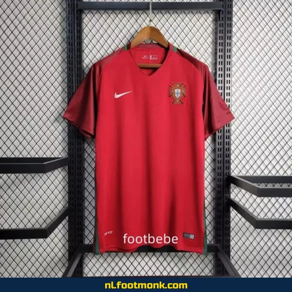 Origineel Vintage Voetbalshirt Portugal 2016 Thuistenue - Retro Voetbalshirt Dames/Heren