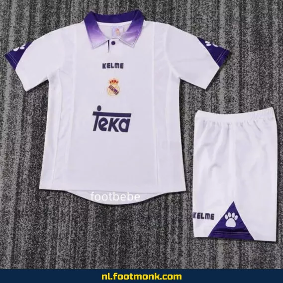 Retro Real Madrid Voetbalshirt Kinderen - Vintage Thuis Shirt 1996-1997 - Officieel Voetbaltenue