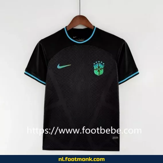 Brazilië WK 2022 Uit-shirt Zwart – Officieel Voetbalshirt voor Mannen & Vrouwen – Koop Nu
