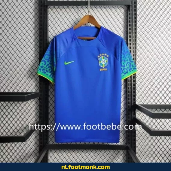 Brazilië WK 2022 Uit-shirt – Officieel voetbalshirt voor heren en dames – Origineel voetbaltenue met bedrukking