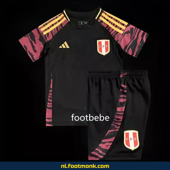 Peru 2024 Uit Thuisshirt voor Kinderen - Officieel Voetbalshirt | Voetbalshirt Kinderen | Authentiek Zwart Voetbaltenue