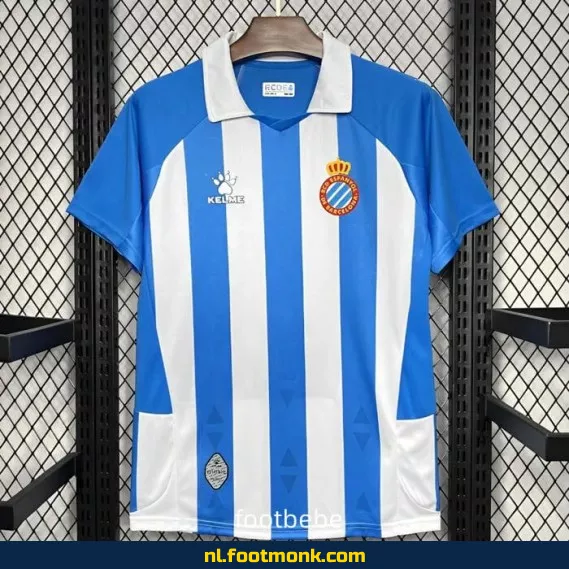 Officieel RCD Espanyol Thuisshirt 2024-2025 | Voetbalshirt Dames & Heren | Origineel Voetbaltenue | Snelle Levering