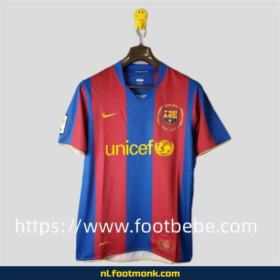 Retro FC Barcelona voetbalshirt 2007-2008 thuistenue - Vintage voetbalshirt heren/dames - Officieel voetbaltenue