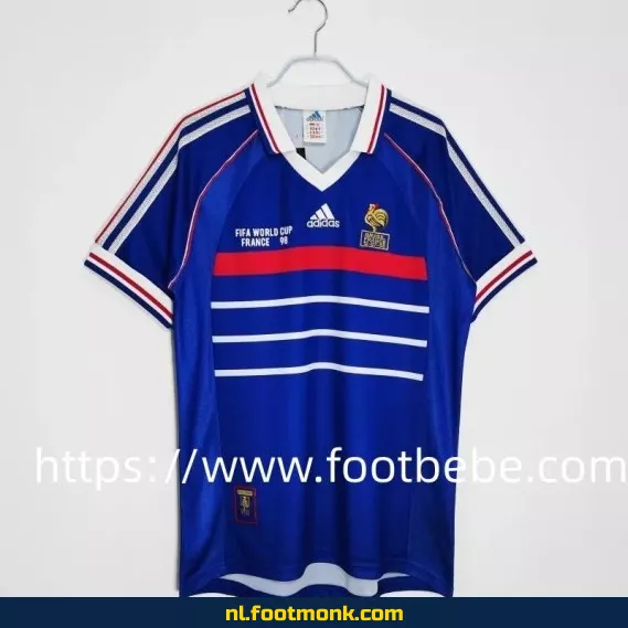 Vintage Frans voetbalshirt - WK 1998 thuistenue - Officieel retro voetbaltenue