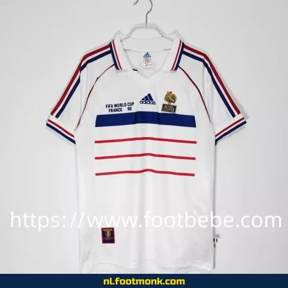 Retro Frans voetbalshirt - Wereldkampioen 1998 uit-tenue - Vintage voetbalshirt kopen