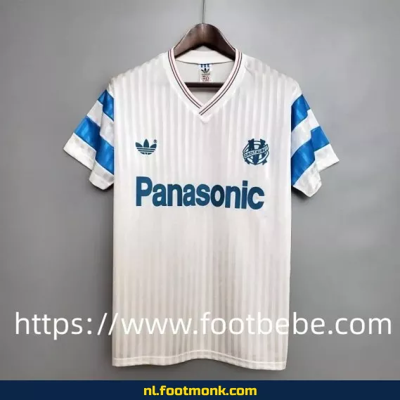 Retro Marseille voetbalshirt 1990-1991 thuistenue - Vintage voetbalshirt kopen | Officieel voetbalshirt