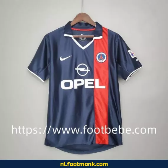 Retro PSG voetbalshirt 2001-2002 - Origineel blauw thuistenue - Vintage voetbalshirt