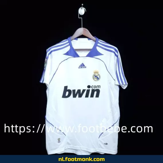 Origineel Real Madrid voetbalshirt vintage 2007-2008 thuistenue - retro voetbalshirt heren/dames/kinderen - officieel voetbalshirt aanbieding
