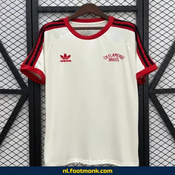 Flamingo Retro Voetbalshirt 2025-2026 - Wit | Officieel Voetbaltenue | Heren & Dames | Fanwear | Aanbieding
