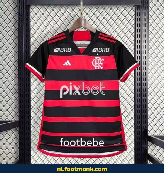 Flamengo Thuisshirt Dames 2024-2025 Met Sponsor – Officieel Voetbalshirt | Voetbalshirts Dames | Fanwear Aanbieding