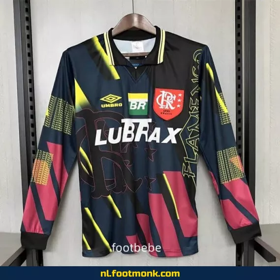 Vintage Flamengo Voetbalshirt 1997-1998 - Zwarte Lange Mouwen - Officieel Retro Voetbaltenue - Authentiek Voetbalshirt