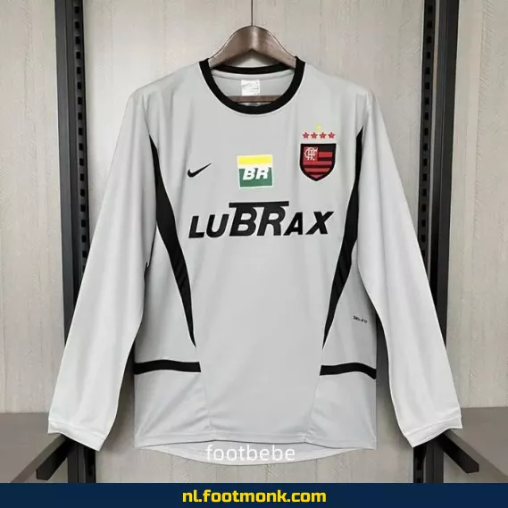 Flamingo Vintage Voetbalshirt 2002-2003 - Grijs Lange Mouwen - Officieel Retro Voetbalshirt