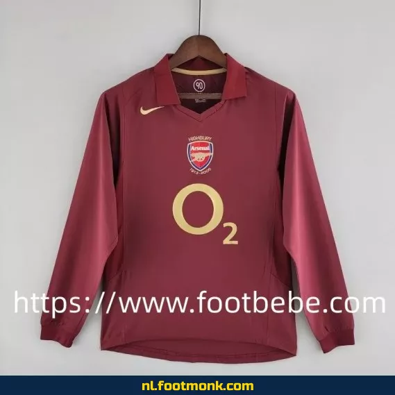 Origineel Arsenal voetbalshirt vintage 2005-2006 thuis - lange mouwen - retro voetbalshirt heren/dames - officieel voetbalshirt