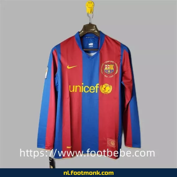 Retro FC Barcelona thuisshirt 2007-2008 met lange mouwen - Officieel voetbalshirt - Vintage voetbalshirt kopen