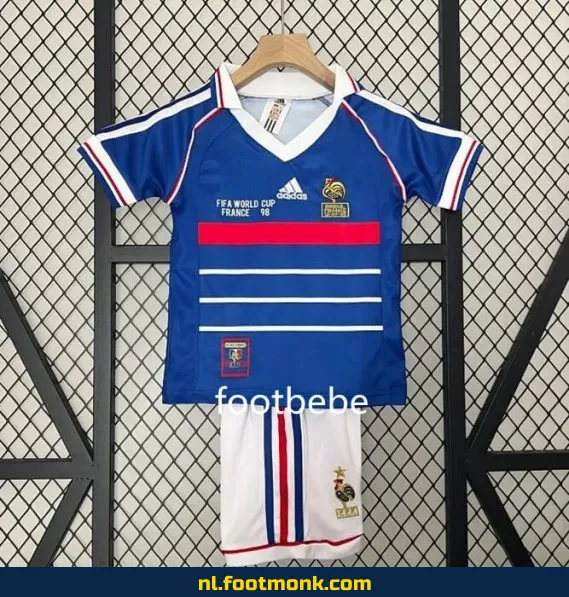 Vintage Frankrijk voetbalshirt kinderen - WK 1998 thuis - Officieel retro voetbaltenue