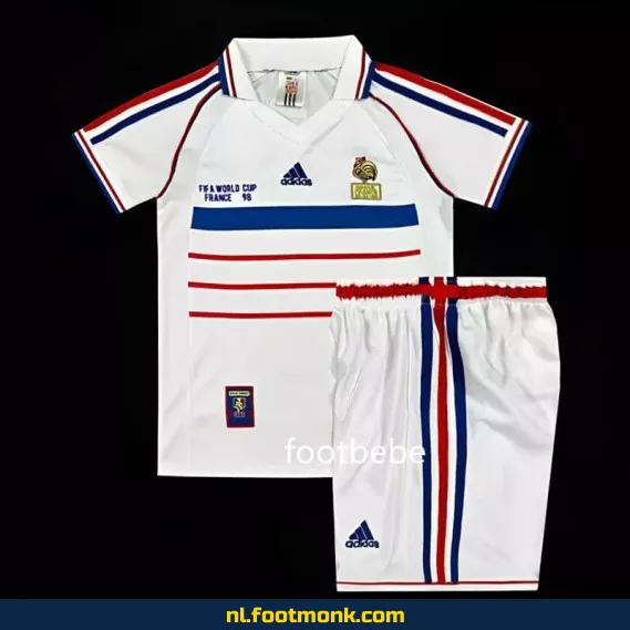 Vintage Frankrijk voetbalshirt kinderen - WK 1998 uit shirt - Officieel retro voetbalshirt