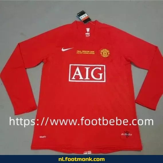 Vintage Manchester United voetbalshirt 2007-2008 - Langmouw thuis - Origineel retro voetbalshirt voor heren/dames - Officieel voetbalshirt aanbieding