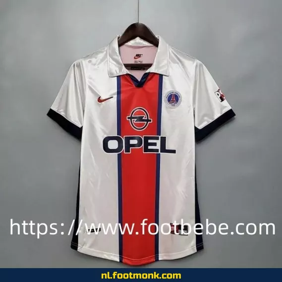 Retro PSG voetbalshirt 1998-1999 uit shirt wit-rood - Officieel voetbalshirt vintage - Koop originele voetbalshirts online